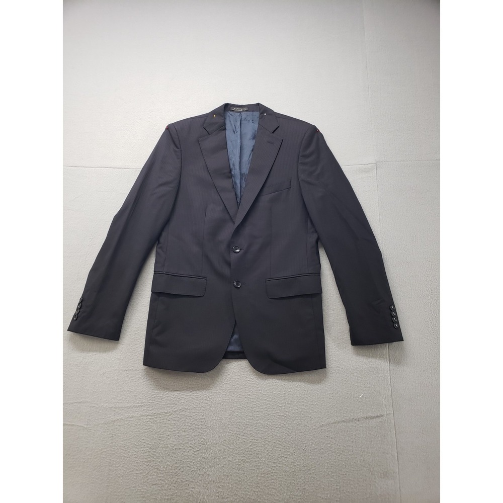 ZARA Men Jacket 36 Dark Gray 100% Wool Two Button Flap‎ Pockets Formal Blazer